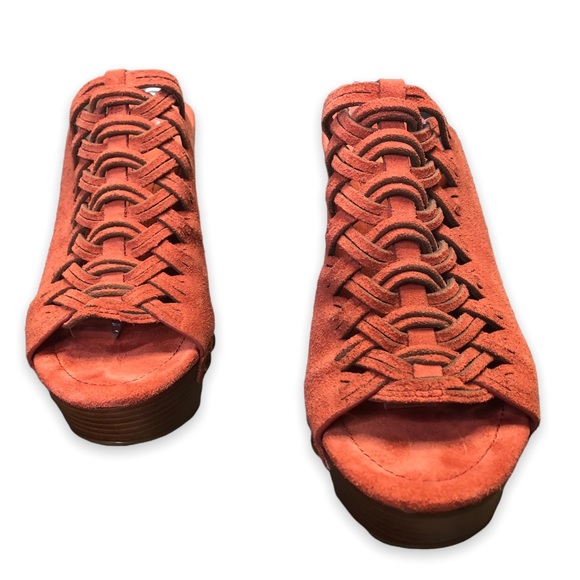 MICHAEL Michael Kors Westley Mule Suede Cinnamon Platform Stacked Heels  9 M - Picture 6 of 16